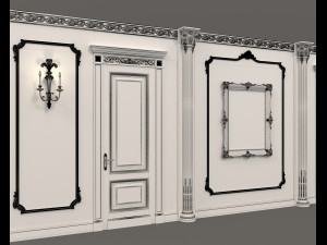 classic interior wall decoration 5 Model 3D