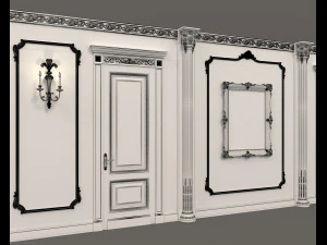 classic interior wall decoration 5 3D Model