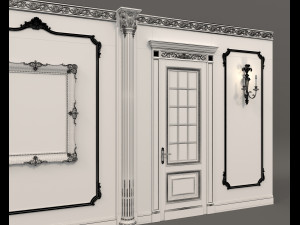 classic interior wall decoration 5 Model 3D