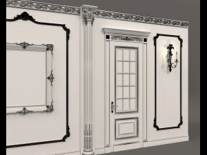 classic interior wall decoration 5 3D Model