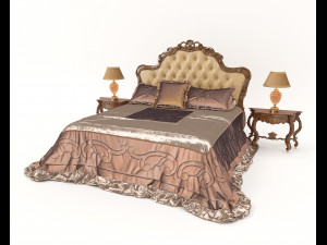 european style bed 13 Modèle 3D