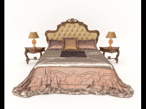 european style bed 13 3D 모델