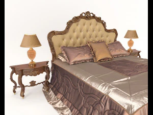 european style bed 13 3D Model