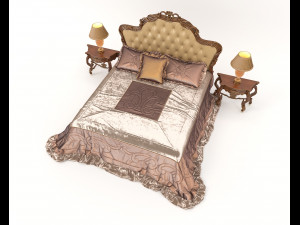 european style bed 13 3D 모델