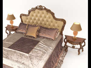 european style bed 13 3D 모델