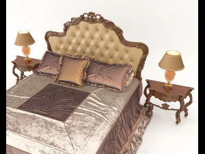 european style bed 13 3D Model