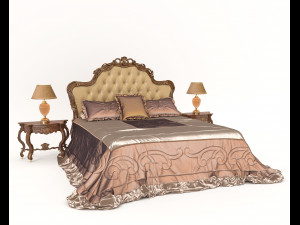 european style bed 13 3D 모델