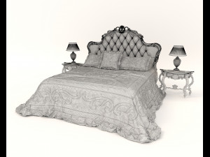 european style bed 13 3D 모델