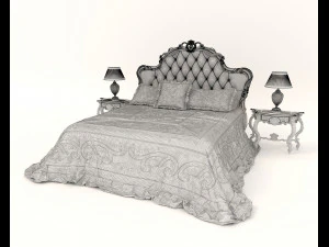 european style bed 13 3D Model