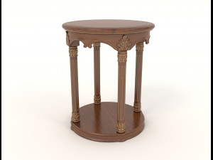 classic armchair and table set 4 3D 模型