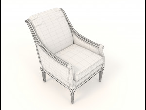 classic armchair and table set 4 3D 模型