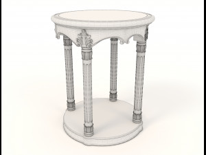 classic armchair and table set 4 3D 模型