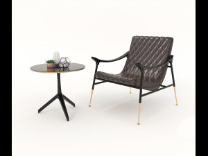 relaxing chairs and coffee table 5 3D Model