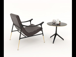 relaxing chairs and coffee table 5 3D Модель