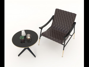 relaxing chairs and coffee table 5 3D Модель