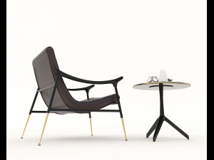 relaxing chairs and coffee table 5 3D Модель