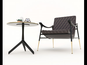 relaxing chairs and coffee table 5 3D Модель
