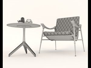 relaxing chairs and coffee table 5 3D Модель