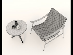 relaxing chairs and coffee table 5 3D Модель