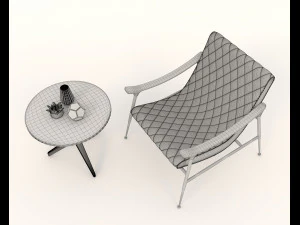 relaxing chairs and coffee table 5 3D Model
