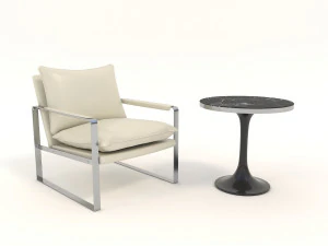 fotel relaksacyjny i stolik kawowy 6 Model 3D