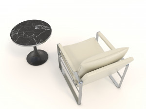 relaxing chair and coffee table 6 3D मॉडल