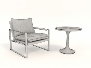 relaxing chair and coffee table 6 3D मॉडल