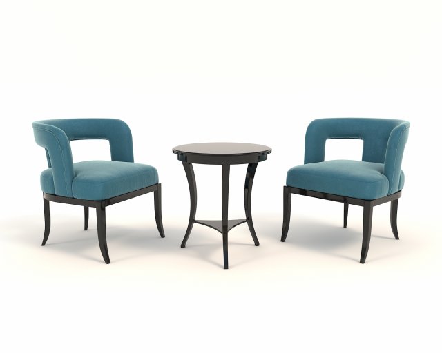 coffee table and chairs 5 Modello 3D .c4d .max .obj .3ds .fbx .stl .blend 