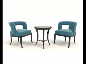 coffee table and chairs 5 Modelo 3D