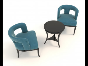coffee table and chairs 5 Modello 3D