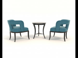 coffee table and chairs 5 Modello 3D