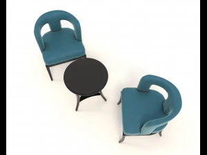 coffee table and chairs 5 3D Model