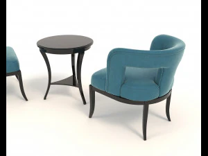 coffee table and chairs 5 3D Model
