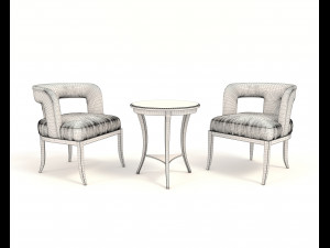 coffee table and chairs 5 Modello 3D