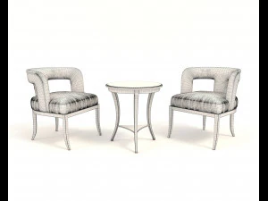 coffee table and chairs 5 3D Model