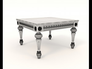 classic armchair and table set 5 3Dモデル