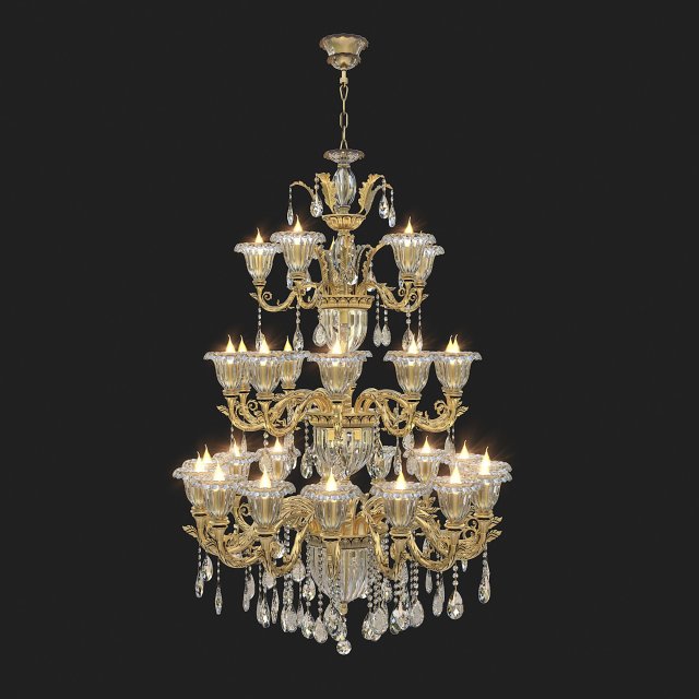 classic chandelier 2 3D 模型 .c4d .max .obj .3ds .fbx .stl .blend 
