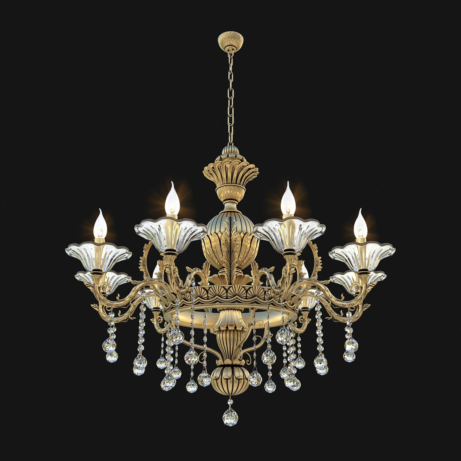 classic chandelier 3 3D Model .c4d .max .obj .3ds .fbx .stl .blend 