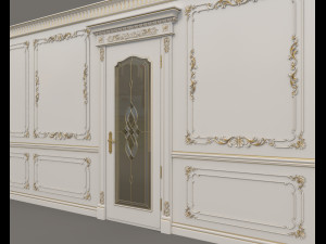 classic interior wall decoration 6 Model 3D