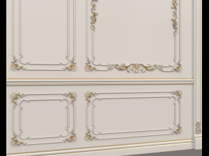 classic interior wall decoration 6 Model 3D