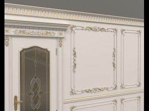 classic interior wall decoration 6 Model 3D