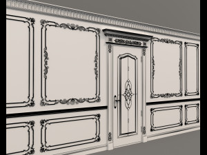 classic interior wall decoration 6 Model 3D