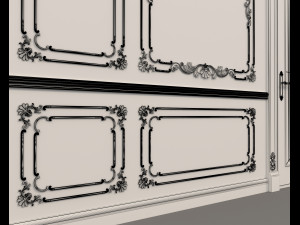 classic interior wall decoration 6 Model 3D
