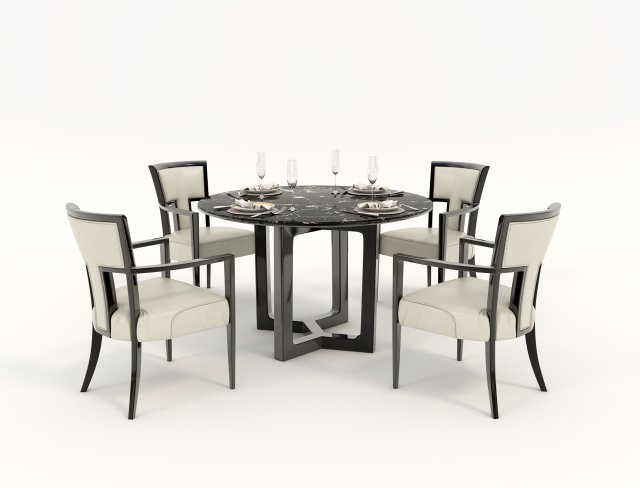 contemporary design table and chair set 12 Modelo 3D .c4d .max .obj .3ds .fbx .stl .blend 