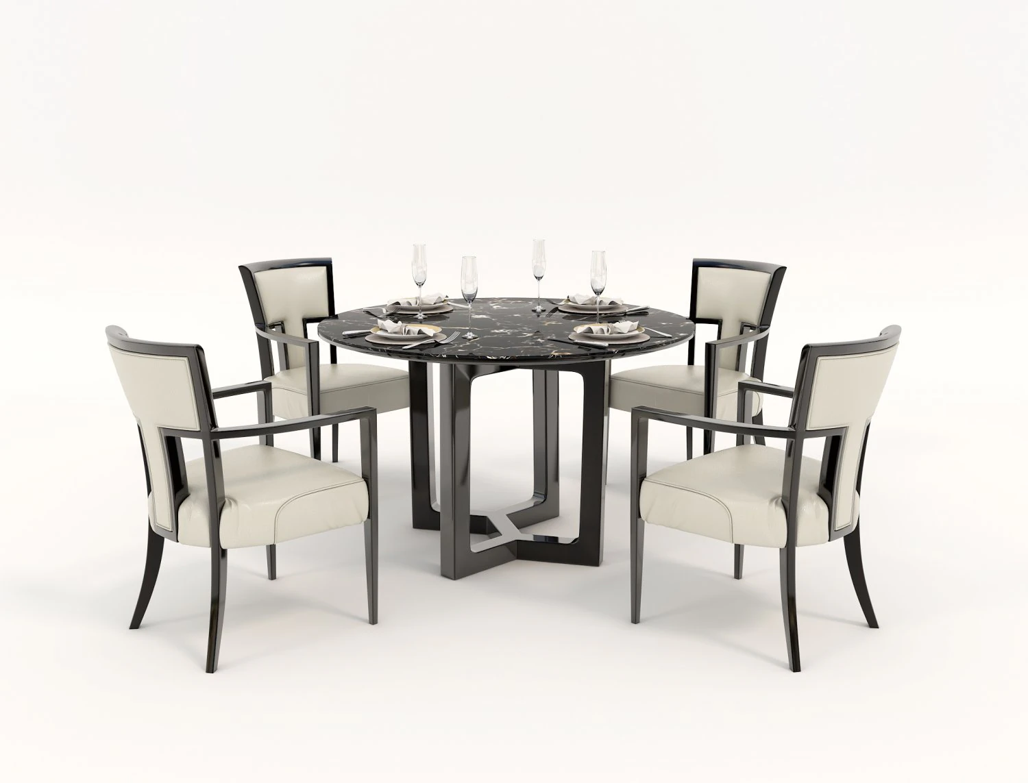 contemporary design table and chair set 12 3D Model .c4d .max .obj .3ds .fbx .stl .blend 