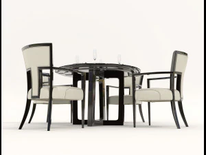 contemporary design table and chair set 12 3D Model