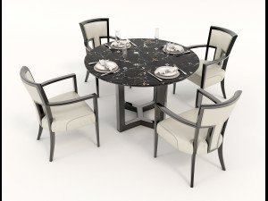 contemporary design table and chair set 12 Modelo 3D
