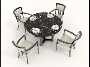 contemporary design table and chair set 12 Modelo 3D