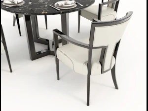 contemporary design table and chair set 12 3D Model