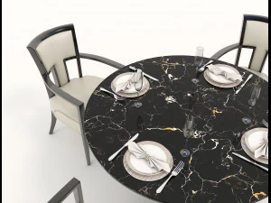 contemporary design table and chair set 12 3D Model